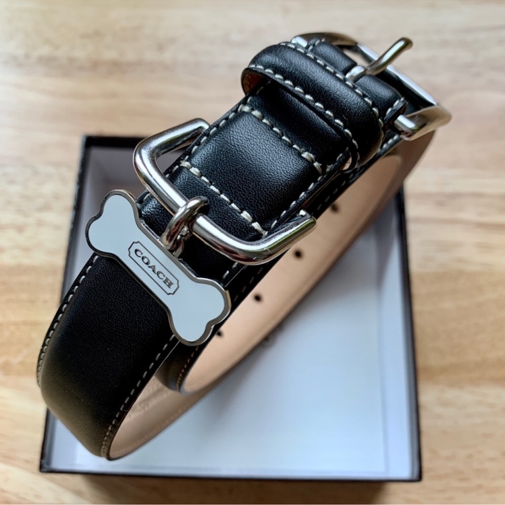 NEW Coach Leather Dog Collar, Size XL